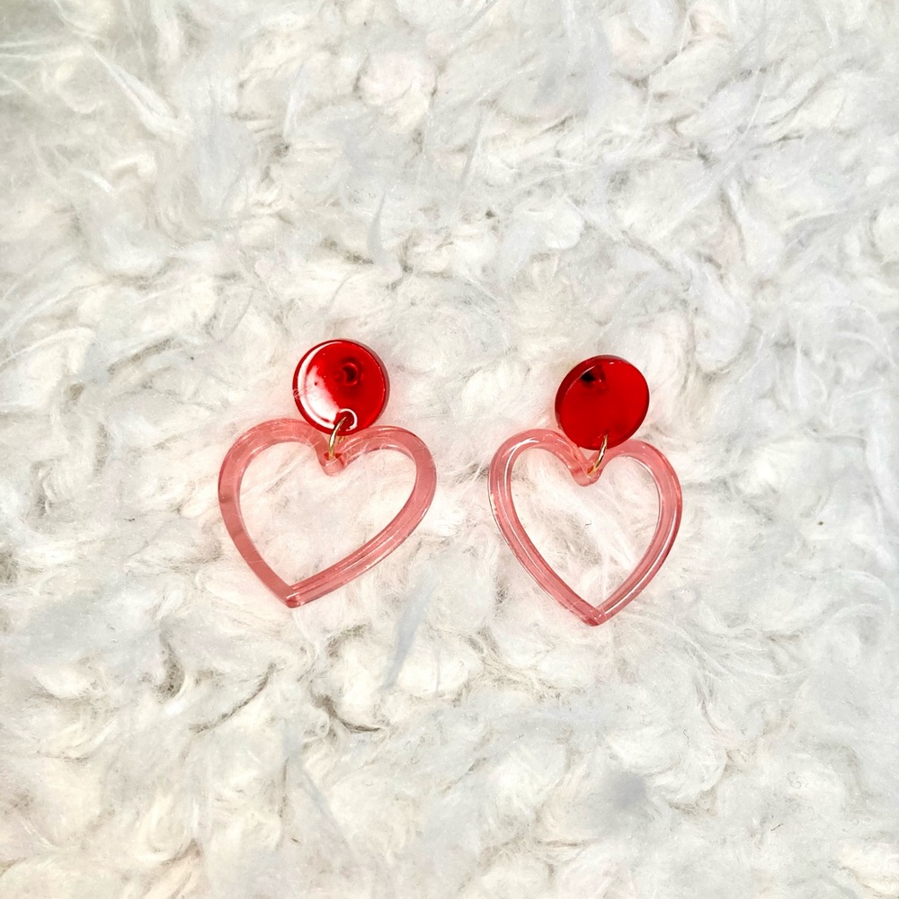 Two-Tone Heart Earrings